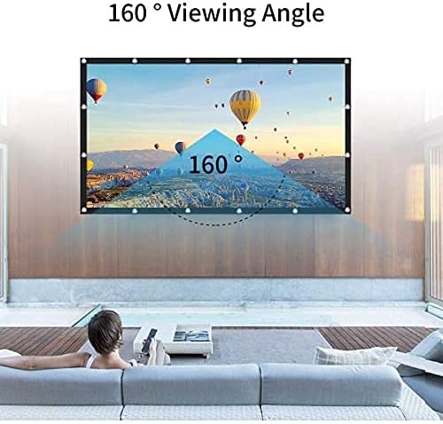 Keenstone 120 inch 16:9 HD Foldable Anti-Crease Portable Projector Movies Screen for Home Backyard Theater Outdoor Indoor Support Double Sided Projection,High Contrast,Anti-Crease Projection Screen