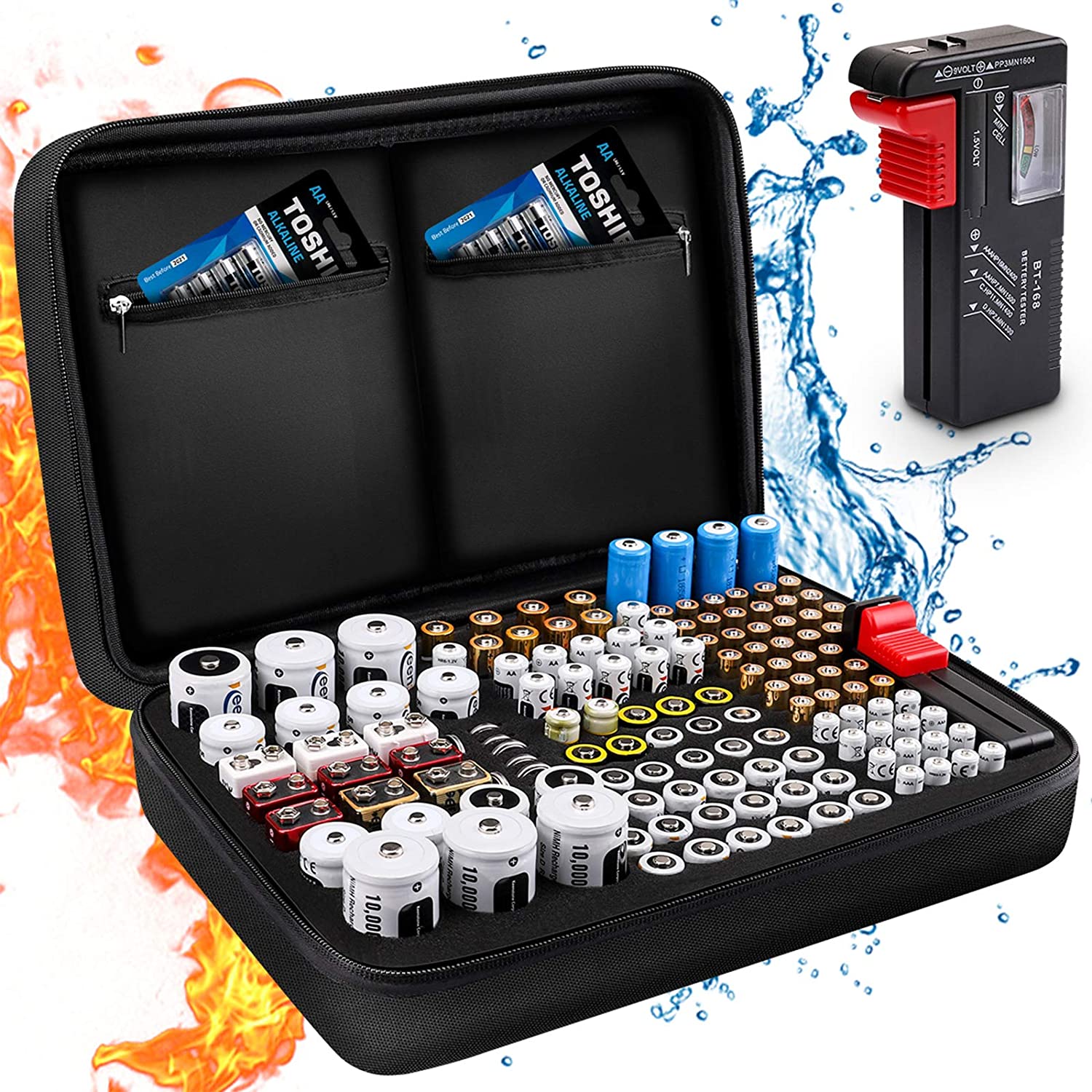 Battery Organizer Storage Case